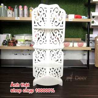 Kệ Góc 4 Tầng Hoa Văn Độc Đáo - DEER DECOR
