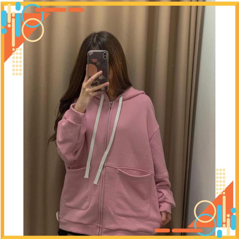 [FreeShip] Áo hoodie trơn túi tròn vải nỉ ngoại form nam nữ 70kg TP LI