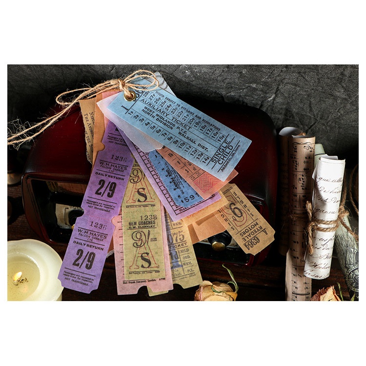 Giấy trang trí sổ tay họa tiết cute set 50 tờ MODINA, giấy trang trí vintage trang trí thiệp, quà, nhật ký