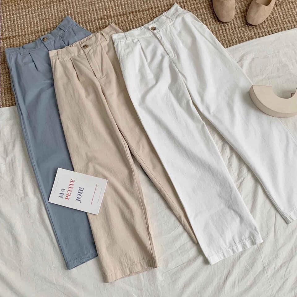 QUẦN CULOTTES DÁNG SUÔNG CHẤT ĐŨI MẶC CỰC MÁT (MÀU BE)