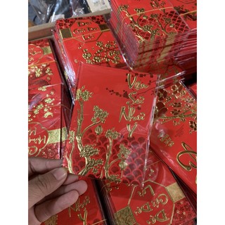 SET 60 BAO LÌ XÌ NHUNG ĐỎ - LÌ XÌ GẤM