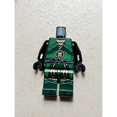 -Lego chính hãng, Áo giáp + chân với dây xanh lá cây và thắt lưng màu đen biểu tượng rồng vàng - ID 973pb2612c01
