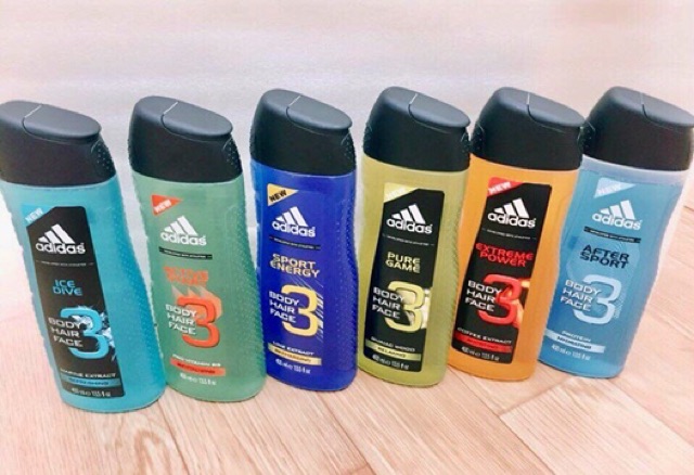 💙💎Sữa tắm-gội-rửa mặt cho nam ADIDAS BODY HAIR FACE 3-in-1 400ml—-Chăm sóc tóc & Toàn thân💎💙