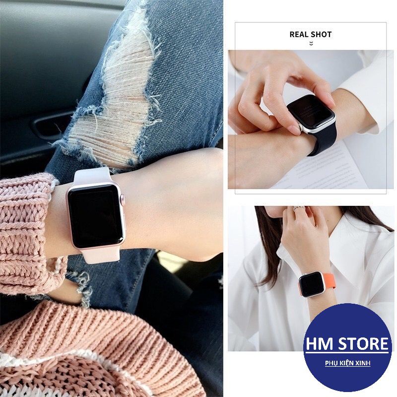 [FULL BOX] Dây Silicon hàng Chuẩn dành cho đồng hồ Apple Watch 38/40/41/42/44/45 Series 1/2/3/4/5/6/7