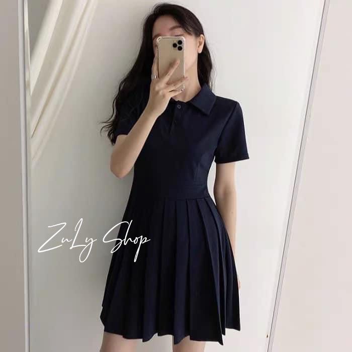 Váy polo đen dáng xòe chất đẹp loại 1 Zulyshop