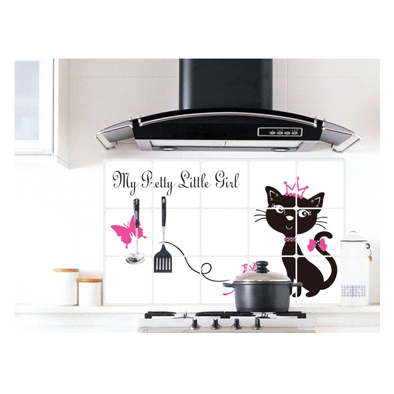 Decal dán bếp mèo đen BINBIN DB02 (Kích thước:45x75cm)