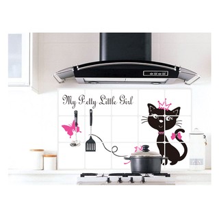 Decal dán bếp mèo đen binbin db02