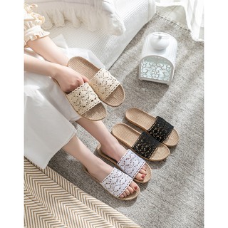 Dép cói quai ren siêu sang chảnh