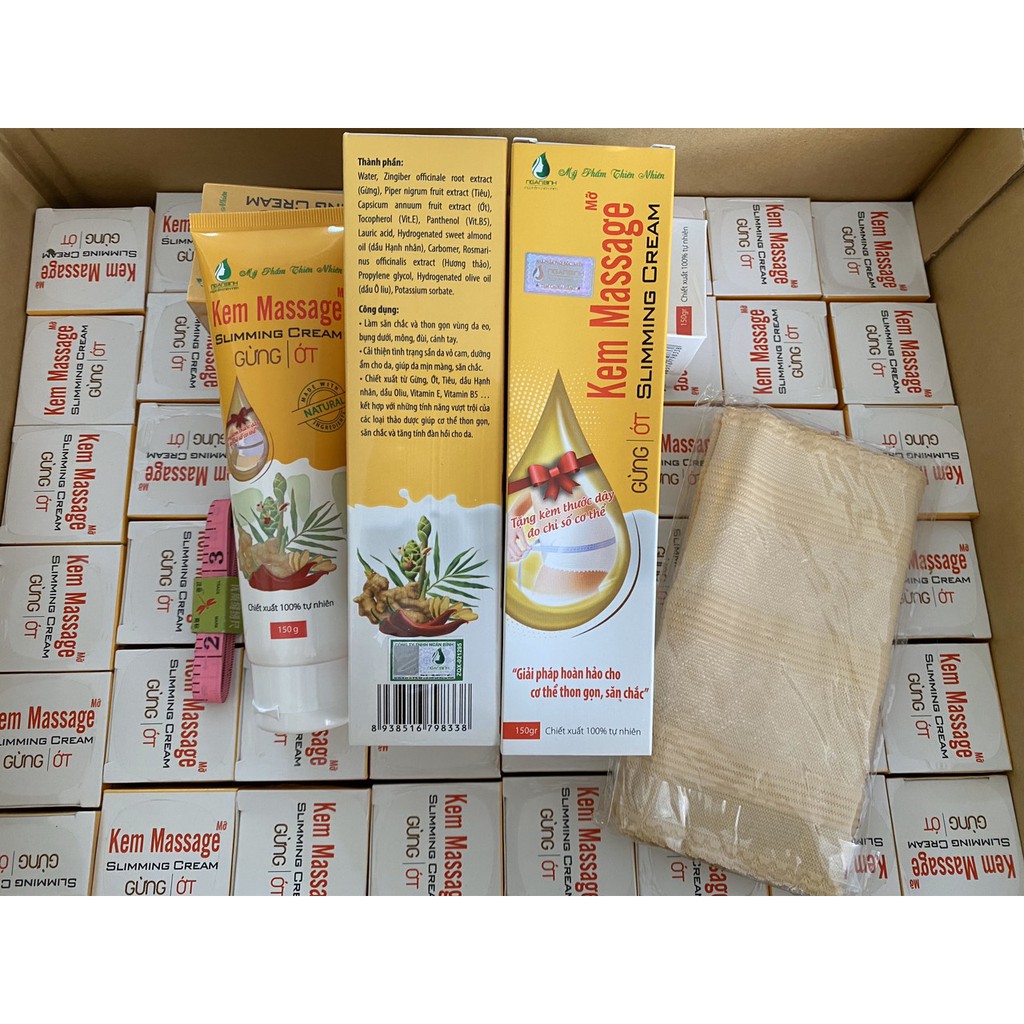 ( Tặng gen nịt bụng + thước dây ) Kem tan mỡ gừng ớt Ngân Bình, kem massage tan mỡ gừng ớt tặng gen nịt bụng | BigBuy360 - bigbuy360.vn