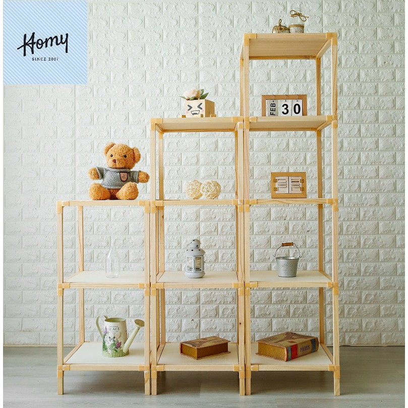 Kệ Gỗ 3 Tầng Homy Size to| Vuông 38cm