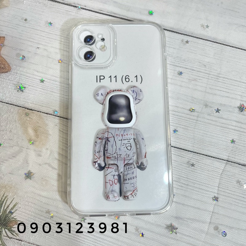 (Màu ngẫu nhiên) Ốp Lưng Gấu Bearbrick Trong Suốt Chống Sốc Xinh Xắn, Sành Điệu