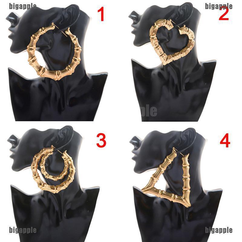 Khuyên Tai Tròn Lớn Bằng Tre Phong Cách Hip Hop