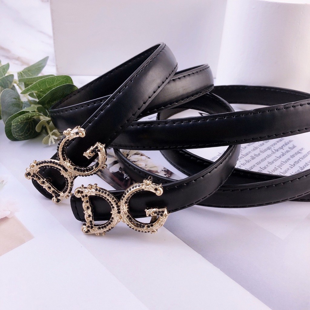 dây nịt thắt lưng bản 2cm chữ sang chảnh dg họa tiết cực hot hit ảnh thật