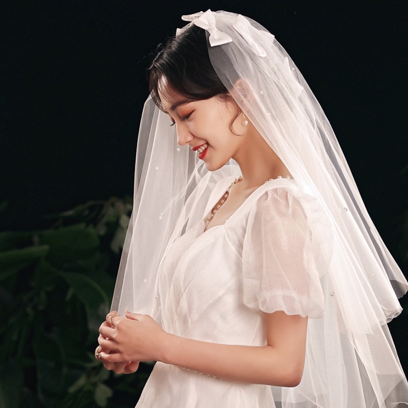 Mạng Che Mặt 2 Tầng Bằng Vải Tulle Dễ Thương Dùng Trang Trí Đám Cưới