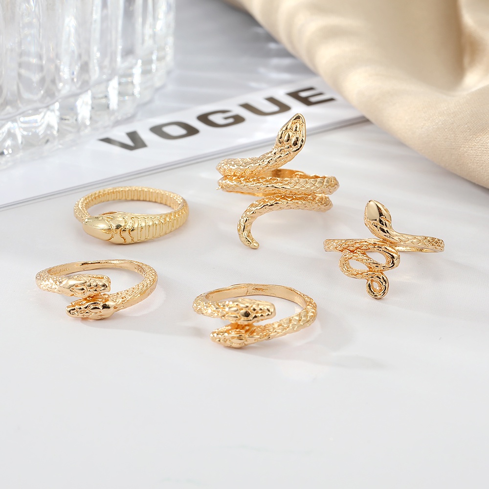 Set 5 Nhẫn Hình Rắn Thời Trang Dành Cho Nữ