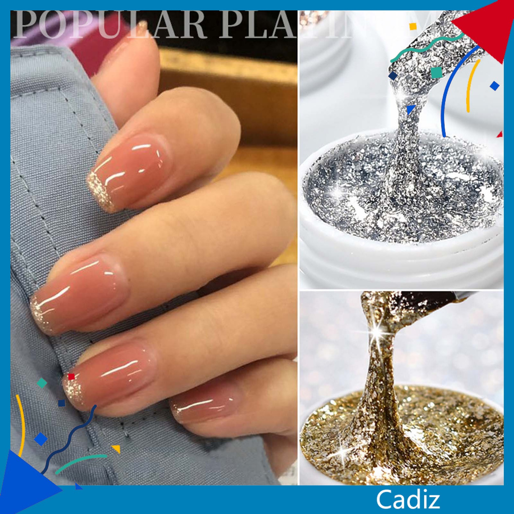 [Hàng mới về] Gel Nhũ Bạch Kim Cadiz Trang Trí Móng Tay Nghệ Thuật Siêu Sáng Trong Suốt 3ml
