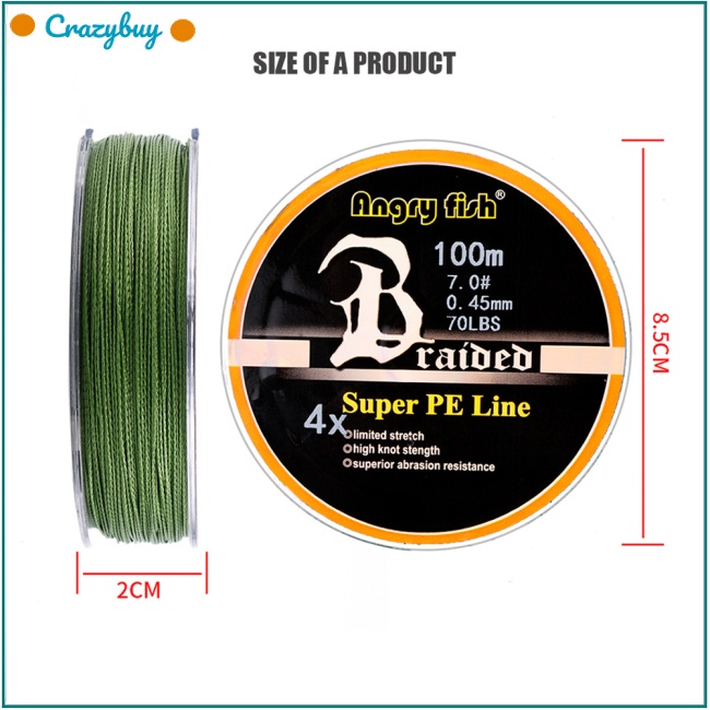 Cuộn Dây Câu Cá PE Bện 4 Sợi Siêu Chắc Dài 100m/109yds 10LB-80LB
