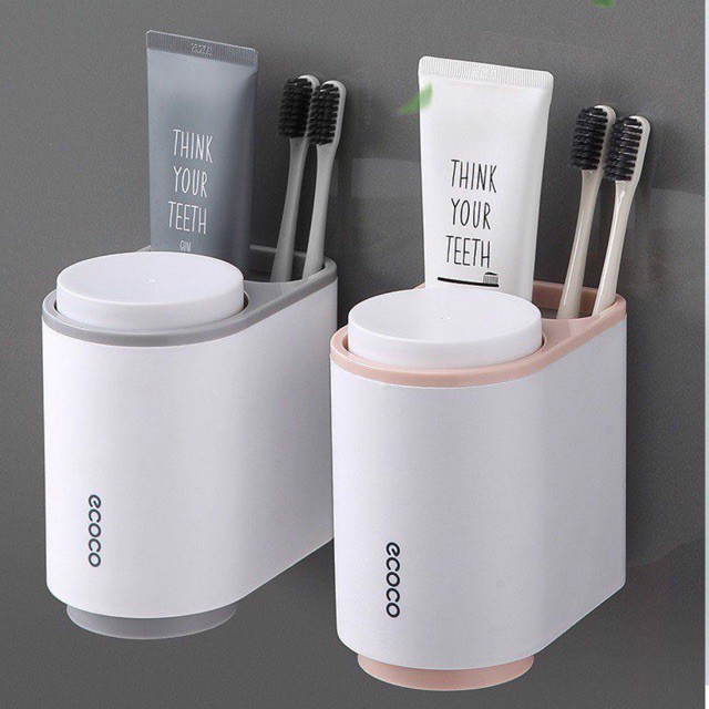 Hộp đựng bàn chải đánh răng kèm 2 cốc treo tường