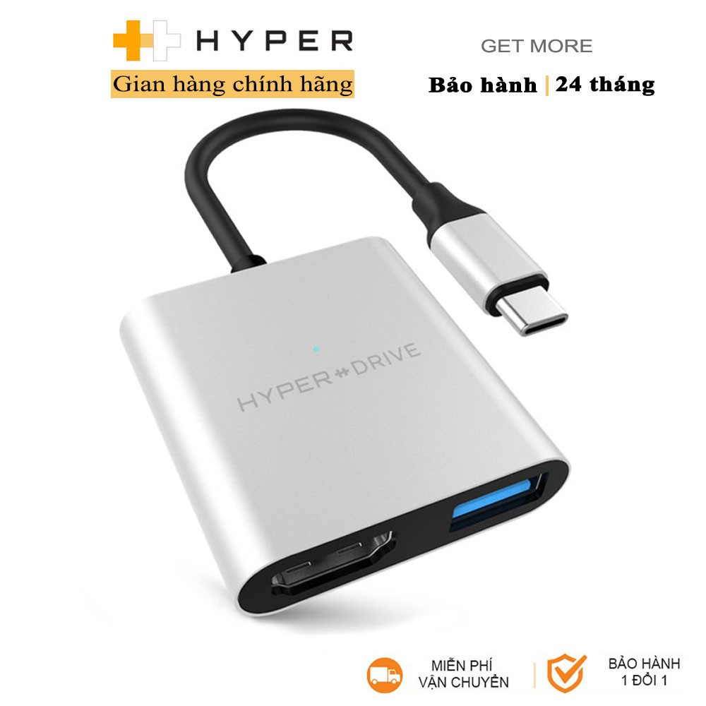 Cổng chuyển HyperDrive 4k HDMI 3-in-1 USB-C HUB cho Macbook, PC & Devices - HD259A -