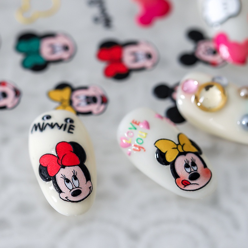 Miếng Dán Trang Trí Móng Tay In Nổi Hình Chuột Mickey Dễ Thương Ts896