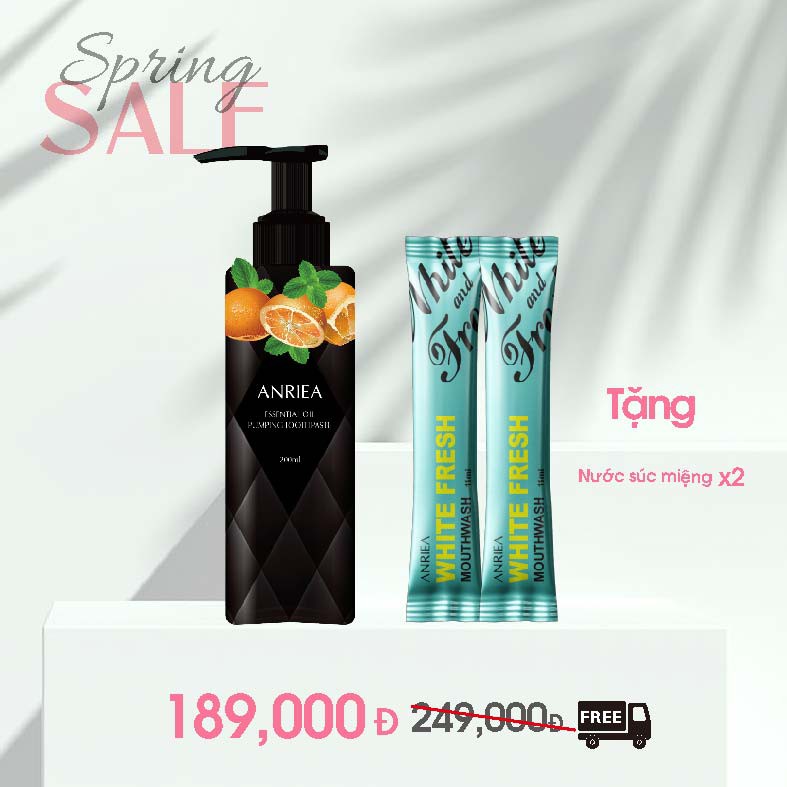 Combo Kem Đánh Răng + Nước súc miệng Anriea