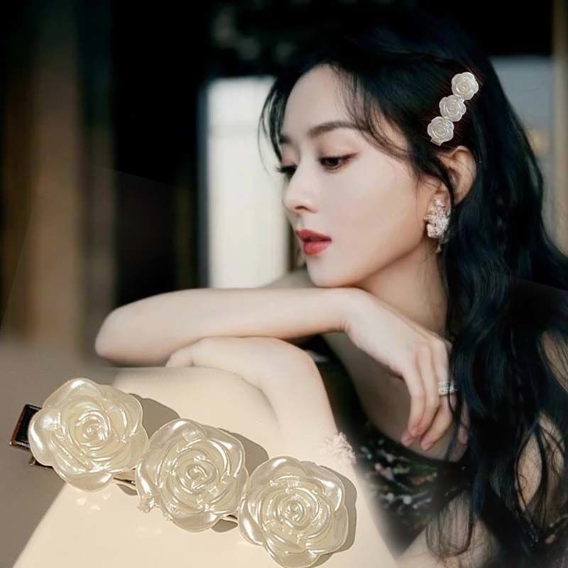 Kẹp Tóc Hoa Trà Trắng Ngọt Ngào Khí Chất Hàn Quốc Cho Nữ