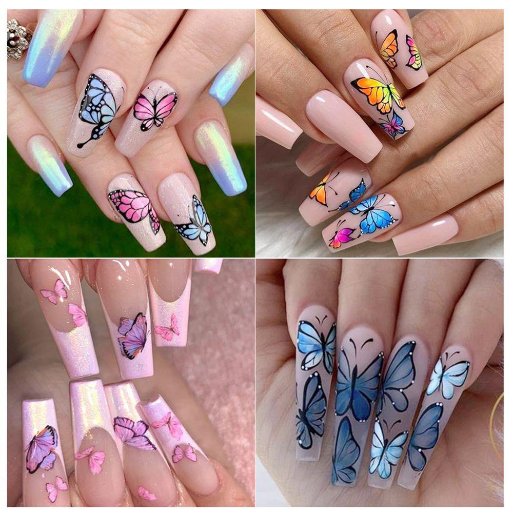 LET Set 10 Sticker Dán Móng Hình Bướm