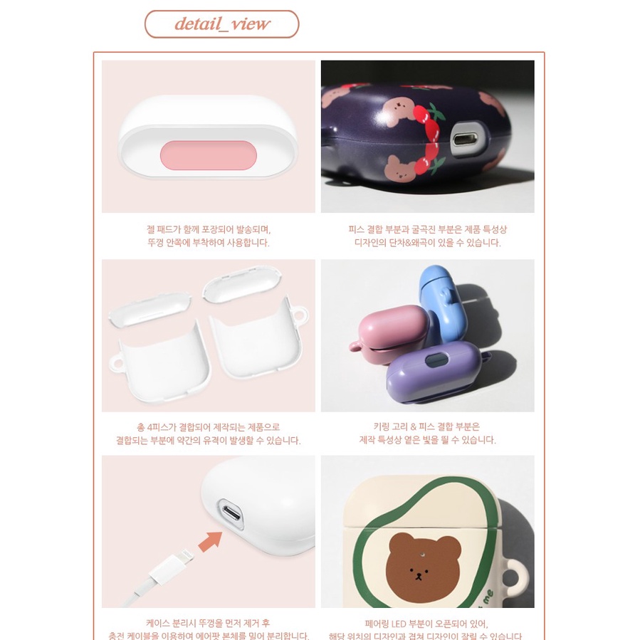 Korea Phone Case MoMoCase Compatible for Airpods Keyring cute bear Compatible for Airpods