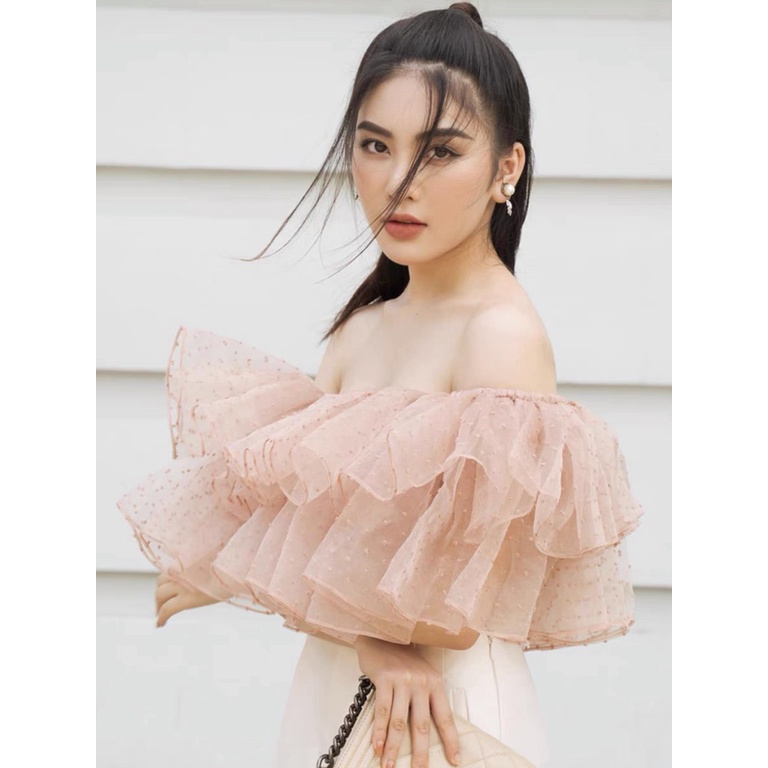 [FREE SHIP] SÉT ÁO BI XỐP PHỐI QUẦN TAFAT TRỄ VAI TIỂU THƯ SANG CHẢNH CUỐN HÚT NGỜI NGỢI PU