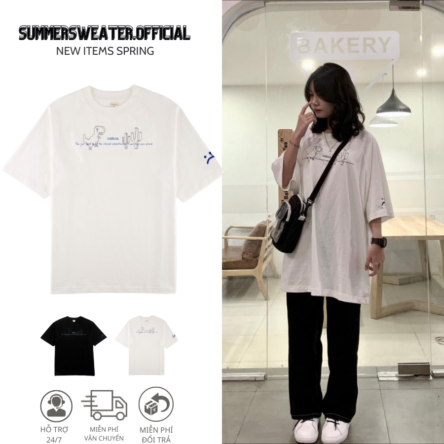 Áo thun nam nữ Sad boiz Saddino, Áo thun tay lỡ form rộng Sadboiz Saddino chất cotton in nổi logo thêu tay SM27