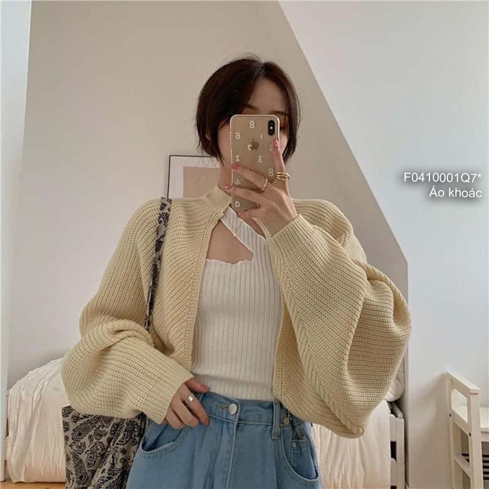 Áo khoác len croptop tay cánh dơi