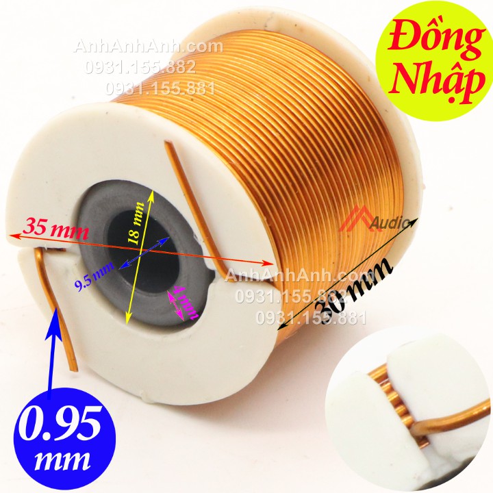 cuộn cảm 1.2mh , đồng 1mm , nội trở 0.6 ohm , model 001 giá 01 cái