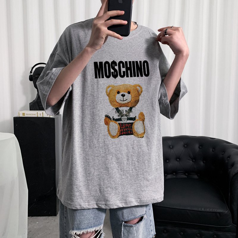 [Áo Hoodie Phản Quang CLIP & ẢNH THẬT] Áo Thun Tay Lỡ In Nhiệt Gấu Moschino form Unisex nam nữ phong cách Ulzzang - ATIN