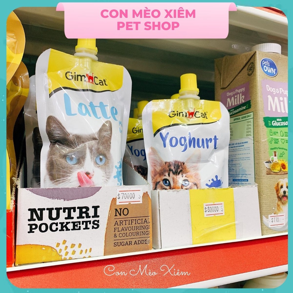 Sữa chua cho mèo Gimcat yoghurt 150g, bổ sung canxi tiêu hóa cho thú cưng Con Mèo Xiêm