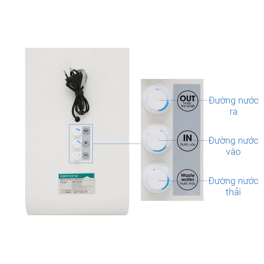 Máy lọc nước RO Korihome WPK-606-LT 6 lõi- Điện máy Sunmy- Bảo hành chính hãng