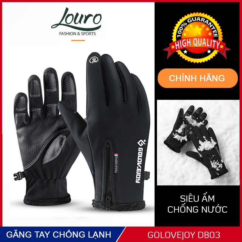 Găng tay chống lạnh Golovejoy DB03, kiểu găng tay mùa đông nam nữ, đi xe máy, chống nước và sử dụng cảm ứng tốt