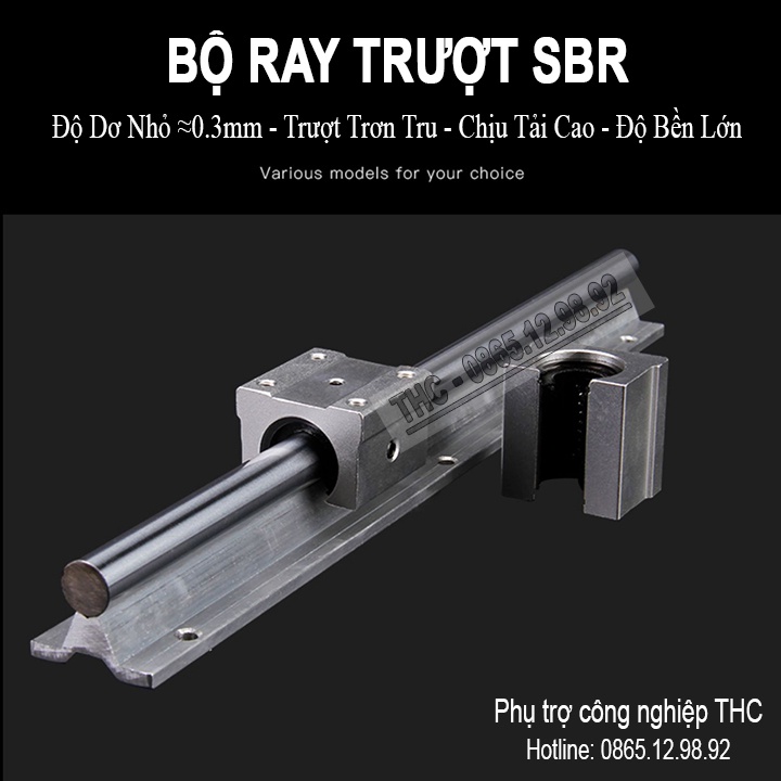 Thanh Ray Trượt Tròn Có Đế SBR12  Chống Ăn Mòn Dễ Lắp Đặt Dẫn Hướng Chuẩn