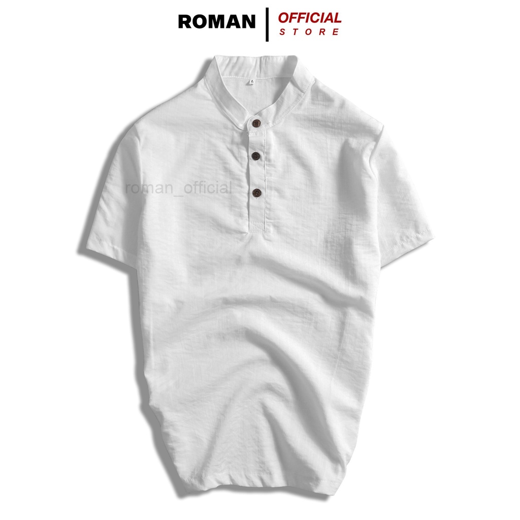 Áo Đũi Nam Cổ Tàu Cộc Tay Hàng Đẹp Thoáng Mát Dễ Chịu ROMAN AD01