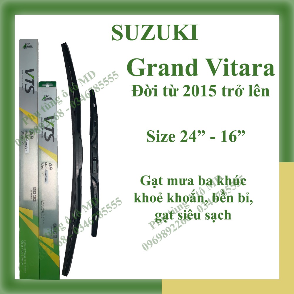 Bộ 2 gạt mưa Suzuki Grand Vitara và các đời và gạt mưa các dòng xe khác của Suzuki: Swift, Vitara, Wagon R, Alto, Carry