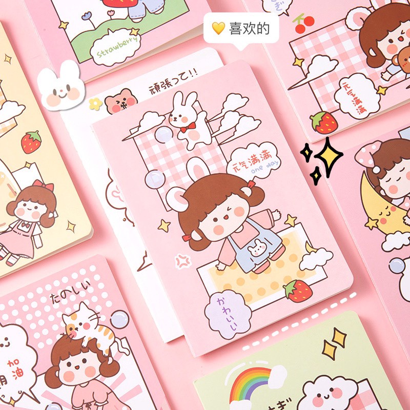 SỔ GÁY KHÂU A5 KẺ NGANG 60 Trang Phong Cách Hàn Quốc cute Tập Vở Ghi Chép Note Dành Cho Học Sinh Viết Giá Rẻ Xinh Xắn