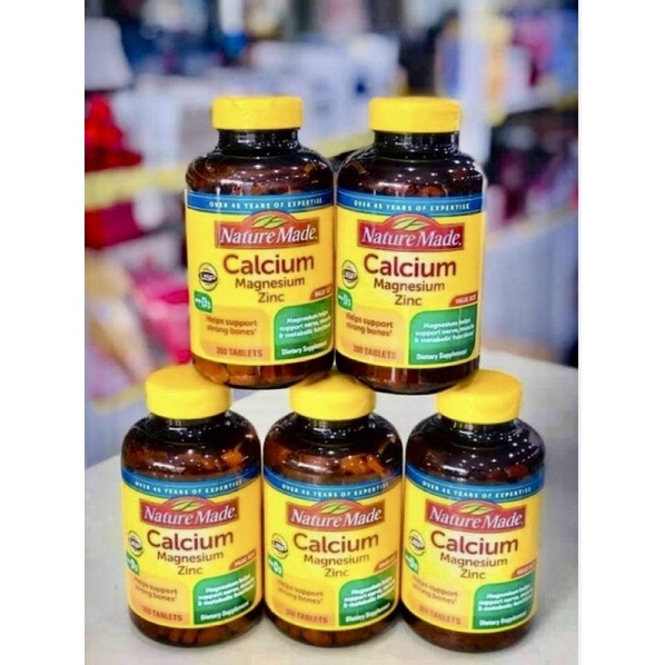 🏃🏻‍♂️🏃🏻‍♀️ Viên uống Nature Made Calcium Magnesium ZinC D3 300 viên của Mỹ - Giúp xương chắc khỏe