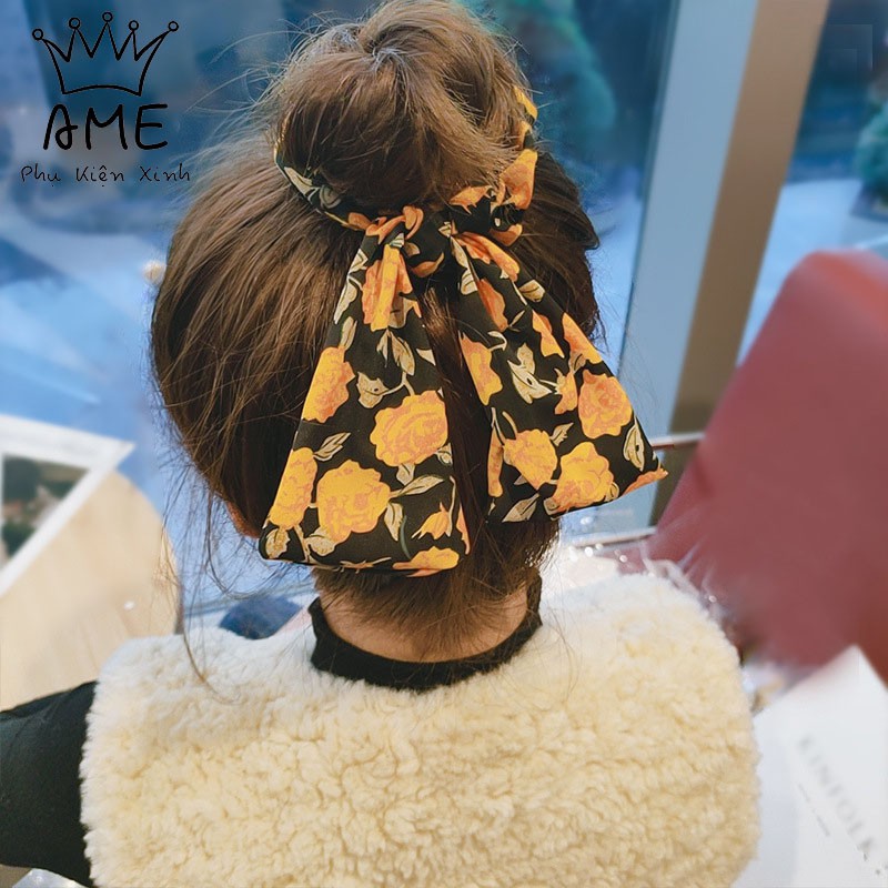 Chun buộc tóc vải, dây buộc tóc nơ ruy băng phong cách Hàn Quốc