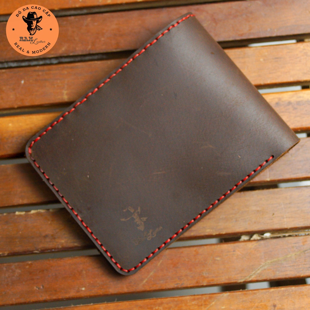 Ví nam Ram Simple da sáp ngựa màu nây đất - RAM Leather