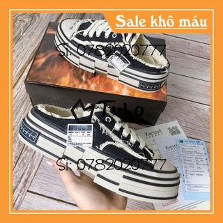 Sục Xvessel Đế Gỗ TUHO, Giày Sneaker Đạp Gót Cv Rách Đế Gỗ Siêu Cấp Full Size (36-43)