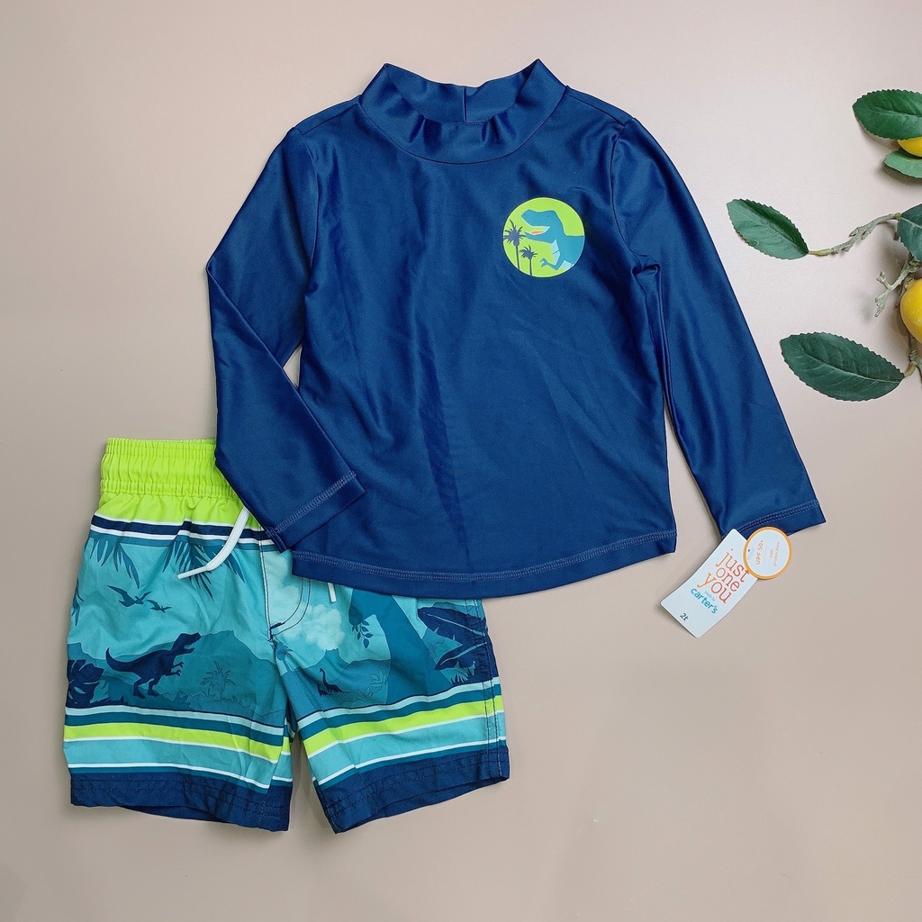 Bộ bơi Carters bé trai - navy khủng long