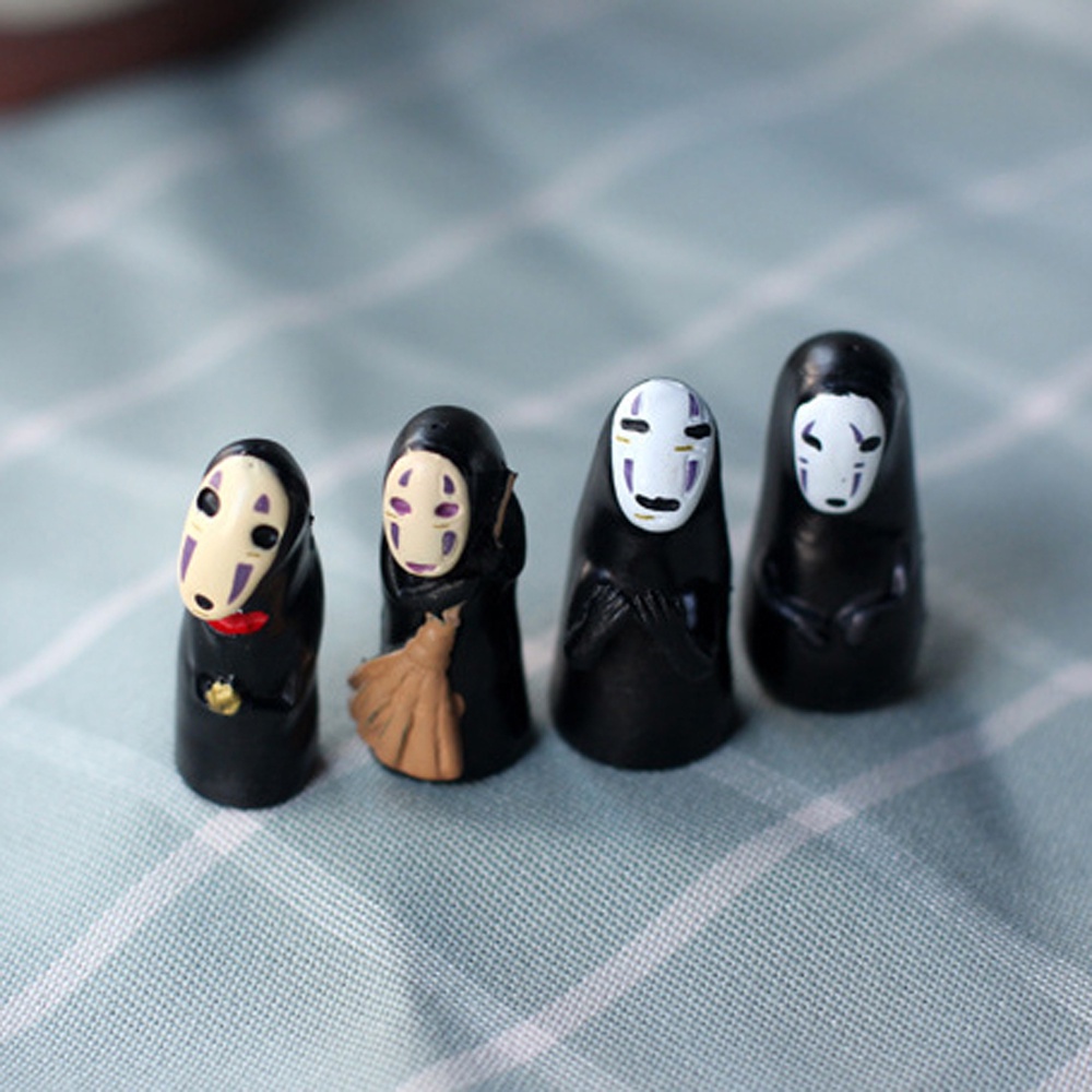 Set 4 mô hình nhân vật vô diện hoạt hình vô diện bằng pvc