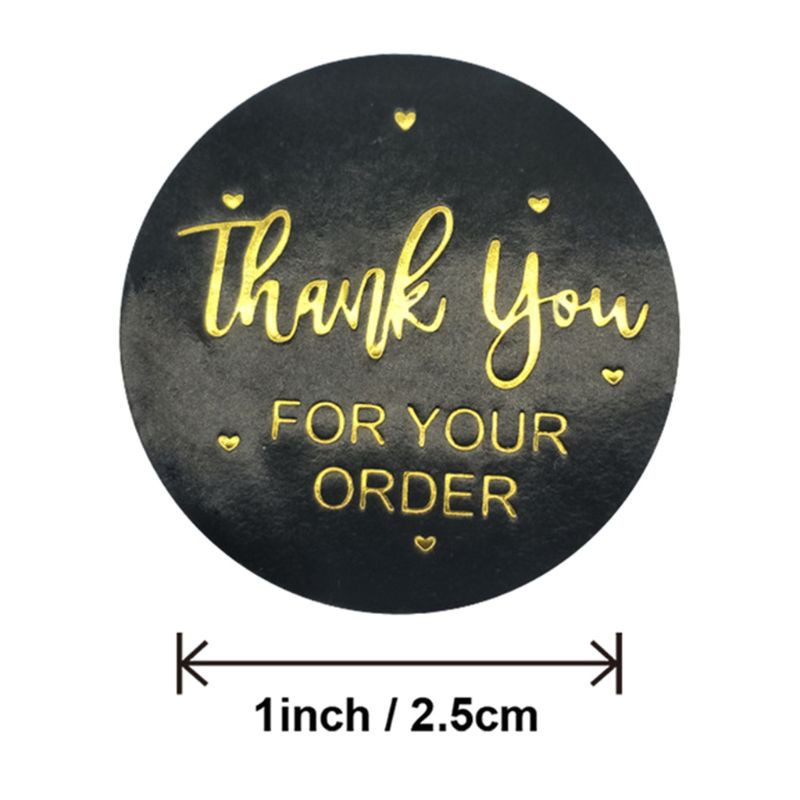 HO 500pcs Thank You for Your Order Stickers Gold Foil Seal Label for Baking Gift Bags Wedding Decoration