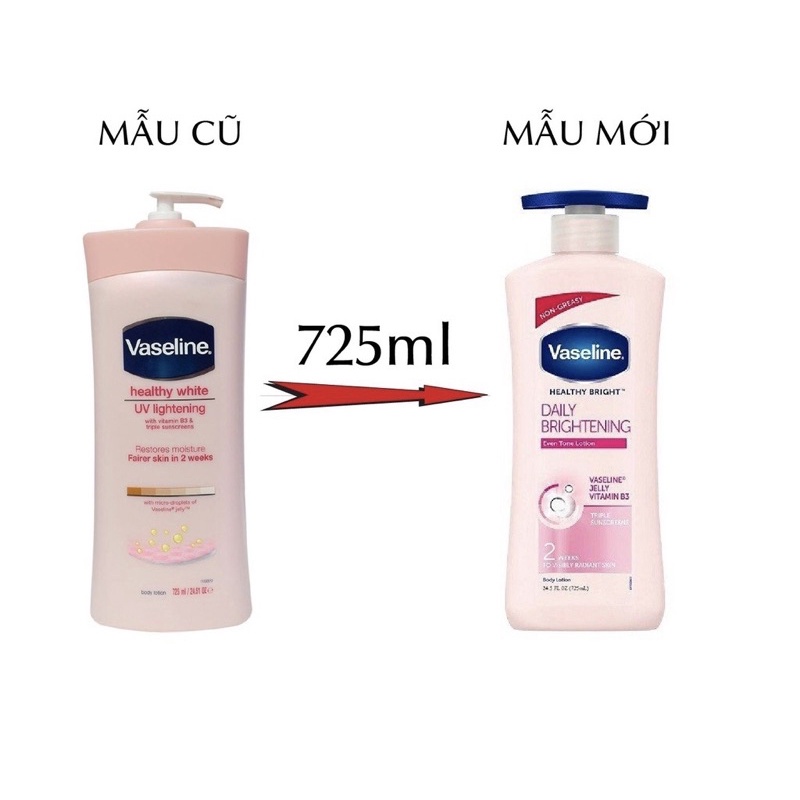 DƯỠNG THỂ VASELINE HEALTHY WHITE UV LIGHTENING 725ML Mẫu mới 2021