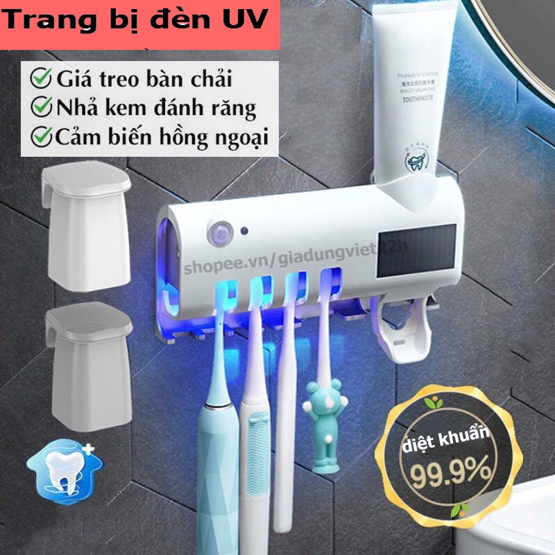 Giá treo bàn chải đánh răng khử khuẩn bằng tia UV cao cấp