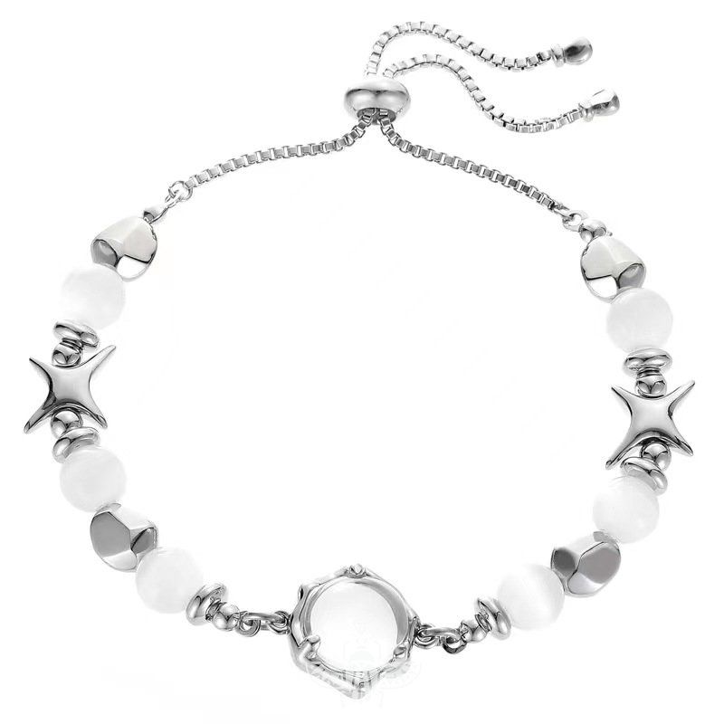 Vòng Tay Đá Opal Ánh Sáng Đơn Giản Thời Trang Phong Cách hip hop Cổ Điển Sang Trọng Cho Nam Và Nữ